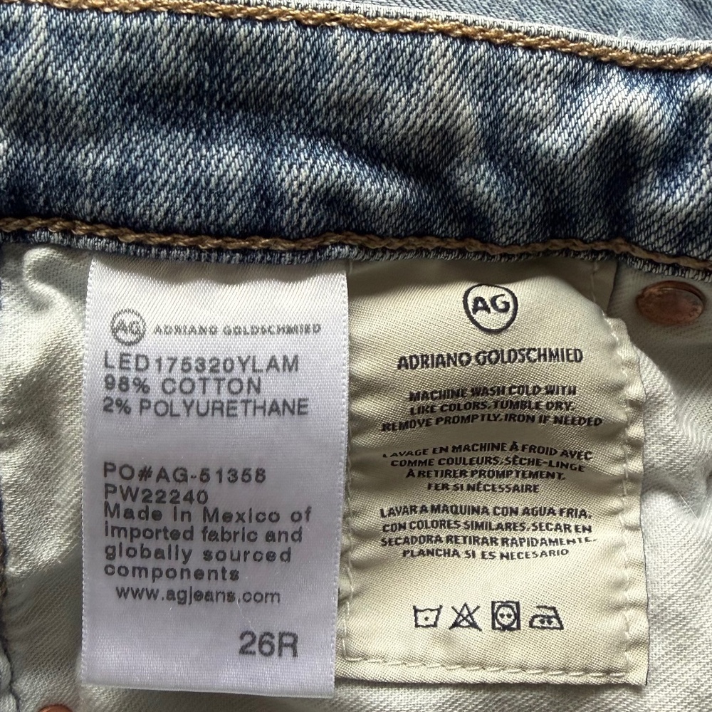 Like New AG Isabelle High Rise Straight Crop Blue Jeans 26 - Picture 7 of 7